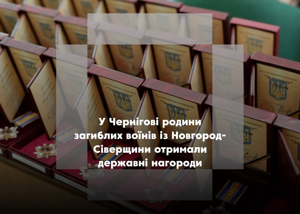 Родини загиблих Героїв з Новгород-Сіверщини та Семенівщини отримали відзнаки